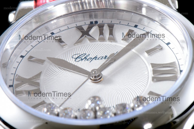 Chopard Happy Diamonds Sapphire SS/LE Wht/Red YFF ASIA2892-2 Automatic 278559-3001