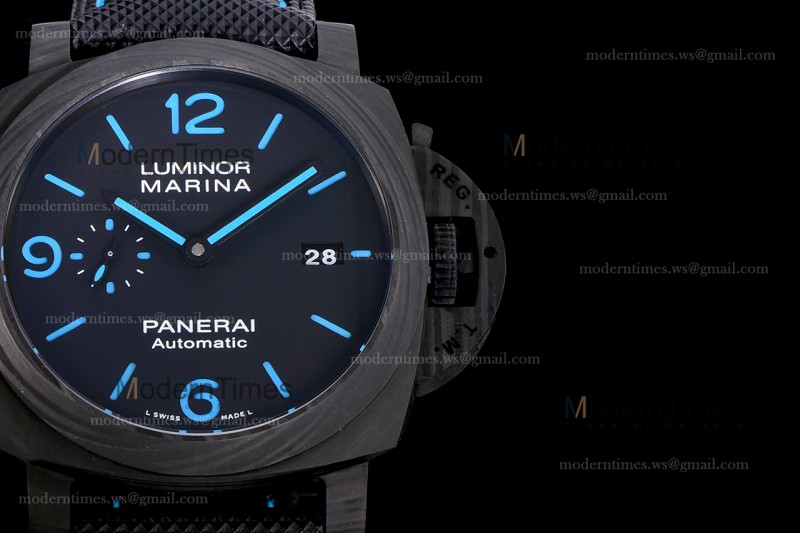 Panerai Luminor Series Carbon SS/LE Blk/Blk VSF Automatic PAM01661