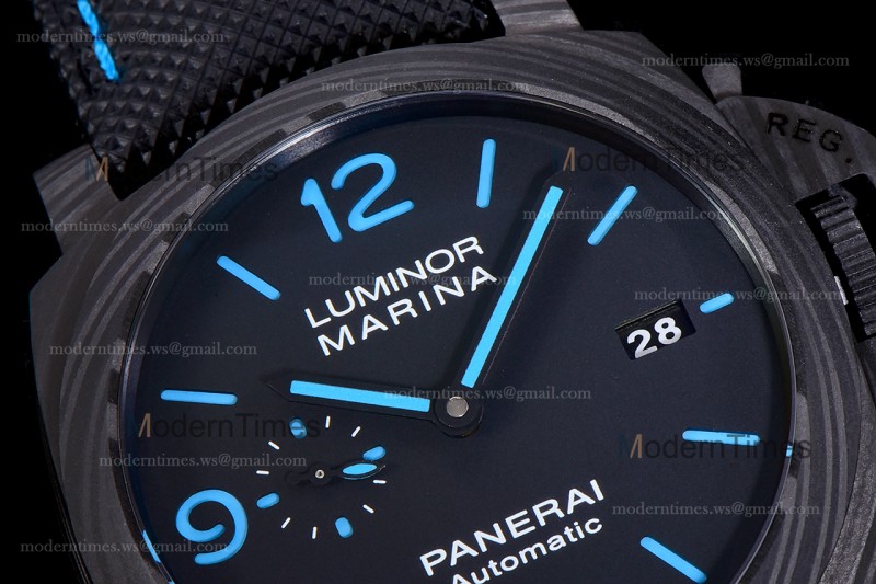 Panerai Luminor Series Carbon SS/LE Blk/Blk VSF Automatic PAM01661