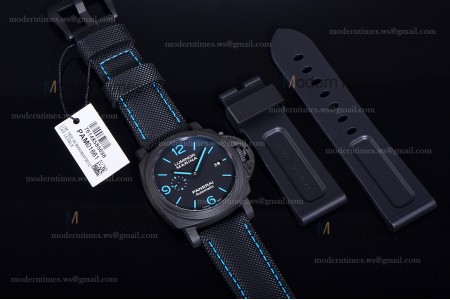 Panerai Luminor Series Carbon SS/LE Blk/Blk VSF Automatic PAM01661