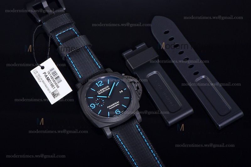 Panerai Luminor Series Carbon SS/LE Blk/Blk VSF Automatic PAM01661