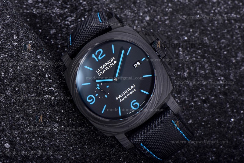 Panerai Luminor Series Carbon SS/LE Blk/Blk VSF Automatic PAM01661
