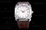 Bvlgari OCTO Series SS/LE Wht/Bro ZLO Automatic 102207 BGO41WSLD