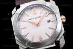 Bvlgari OCTO Series SS/LE Wht/Bro ZLO Automatic 102207 BGO41WSLD