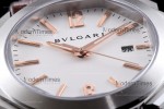 Bvlgari OCTO Series SS/LE Wht/Bro ZLO Automatic 102207 BGO41WSLD