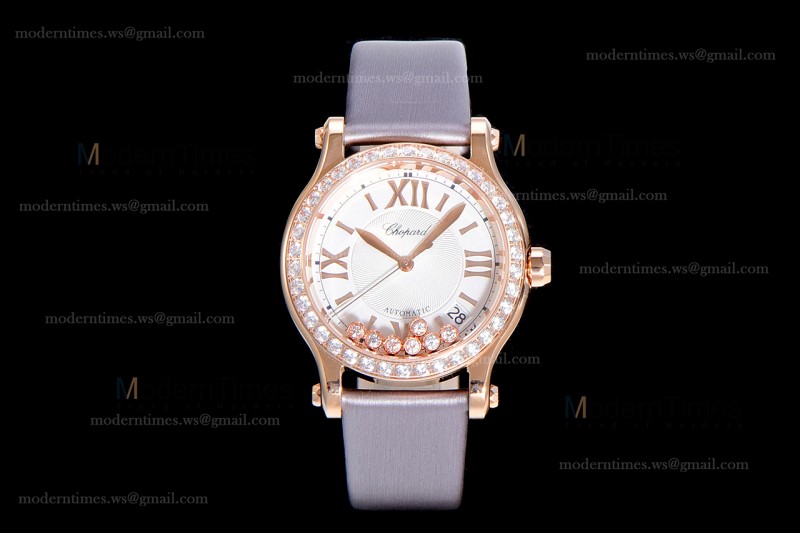 Chopard Happy Diamonds Sapphire RG/SC Wht/Gry YFF ASIA2892-2 Automatic 278559-3003