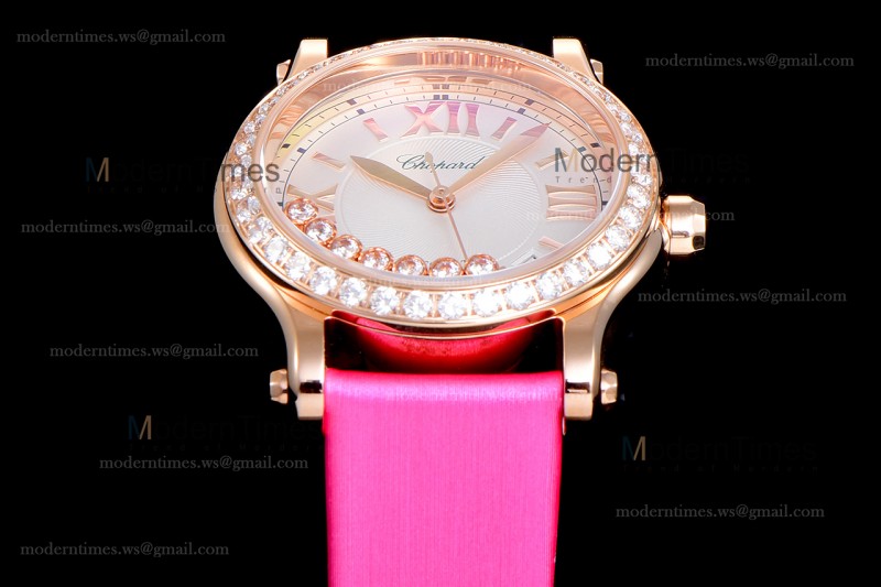 Chopard Happy Diamonds Sapphire RG/SC Wht/Red YFF ASIA2892-2 Automatic 278559-3003