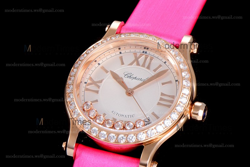 Chopard Happy Diamonds Sapphire RG/SC Wht/Red YFF ASIA2892-2 Automatic 278559-3003