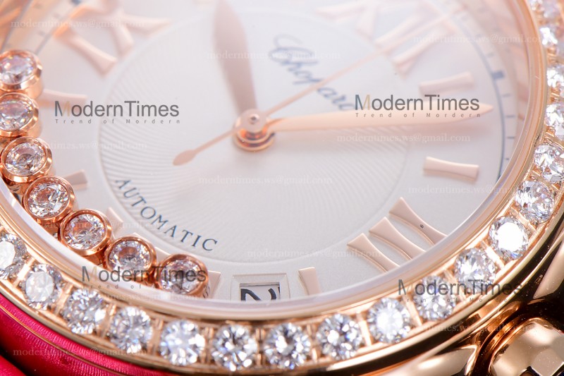 Chopard Happy Diamonds Sapphire RG/SC Wht/Red YFF ASIA2892-2 Automatic 278559-3003