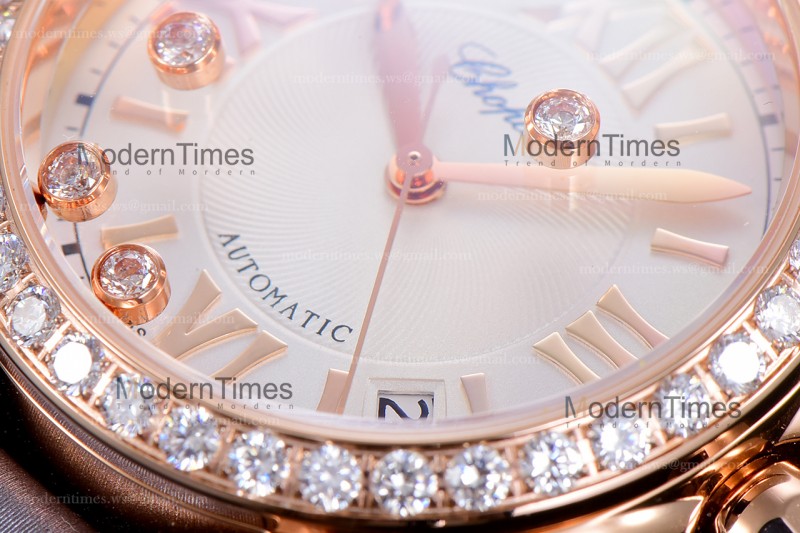 Chopard Happy Diamonds Sapphire RG/SC Wht/Gry YFF ASIA2892-2 Automatic 278559-3003
