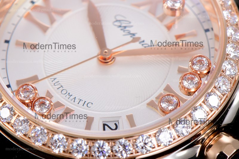 Chopard Happy Diamonds Sapphire RG/SC Wht/Blk YFF ASIA2892-2 Automatic 278559-3003