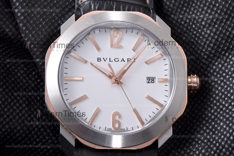 Bvlgari OCTO Series RG/LE Wht/Gra ZLO TT Aitomatic 102703 OC41C6SPGLD