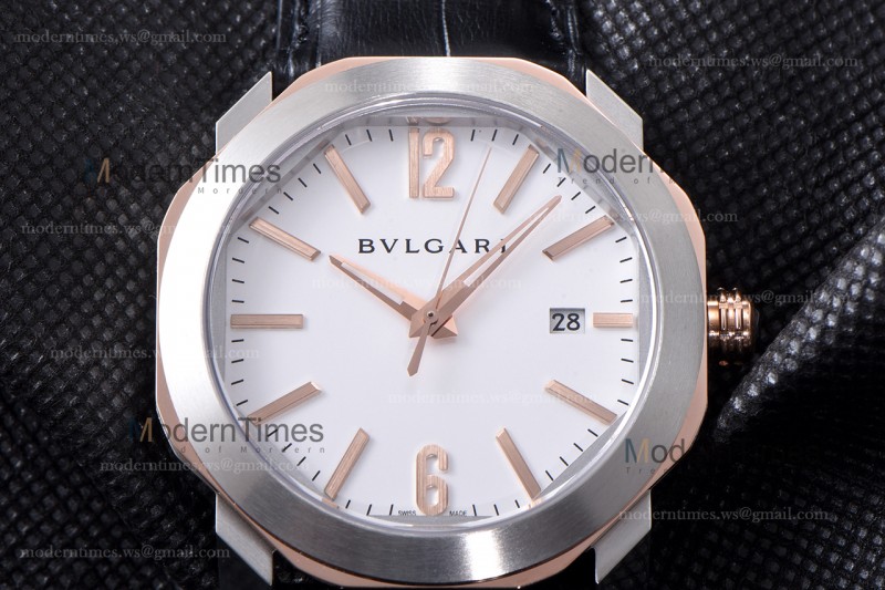 Bvlgari OCTO Series RG/LE Wht/Blk ZLO TT Aitomatic 102703 OC41C6SPGLD