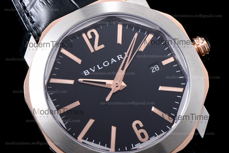 Bvlgari OCTO Series RG/LE Blk/Blk ZLO TT Aitomatic 102703 OC41C6SPGLD