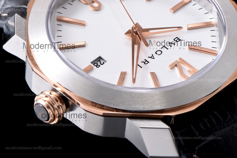 Bvlgari OCTO Series RG/LE Wht/Gra ZLO TT Aitomatic 102703 OC41C6SPGLD
