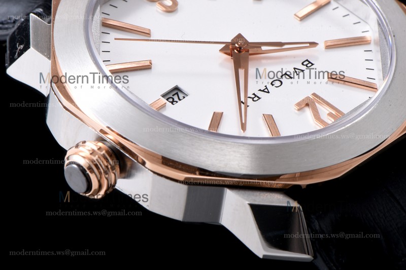 Bvlgari OCTO Series RG/LE Wht/Blk ZLO TT Aitomatic 102703 OC41C6SPGLD