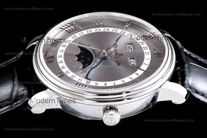 Blancpain Villeret SS/LE Gra/Blk Sapphire OMF Automatic 6654-1113-55B