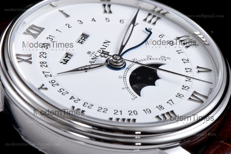 Blancpain Villeret SS/LE Wht/Bro Sapphire OMF Automatic 6654-1127-55B