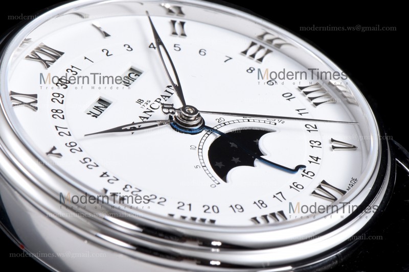 Blancpain Villeret SS/LE Wht/Blk Sapphire OMF Automatic 6654-1127-55B