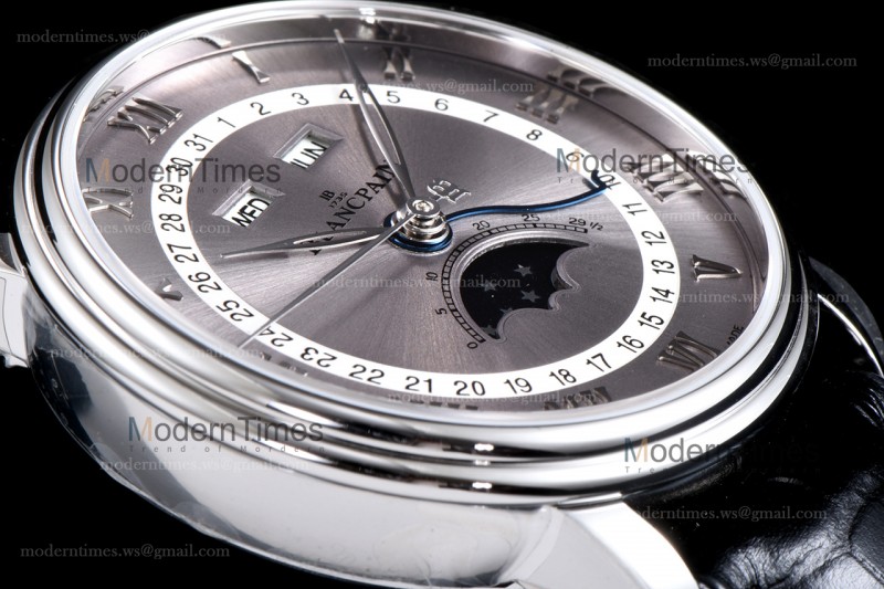 Blancpain Villeret SS/LE Gra/Blk Sapphire OMF Automatic 6654-1113-55B