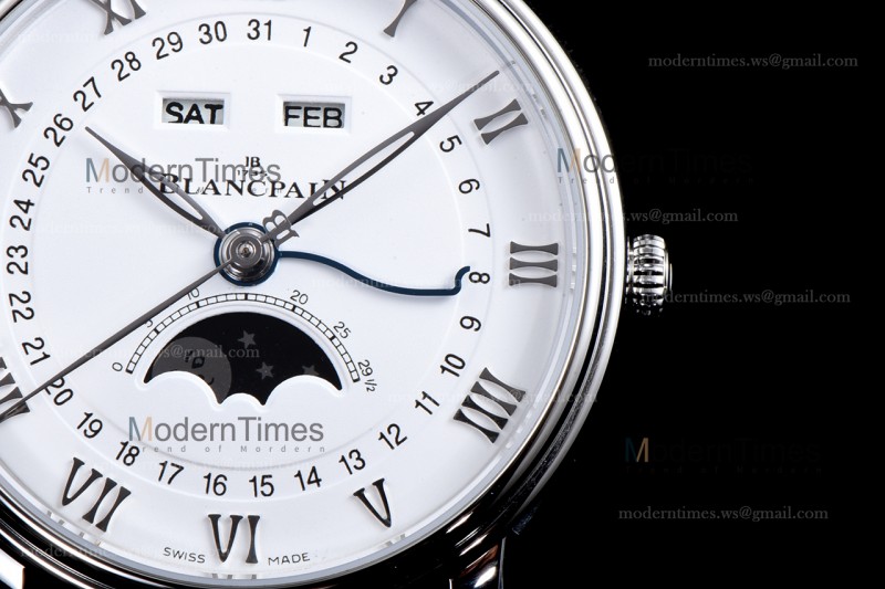 Blancpain Villeret SS/LE Wht/Bro Sapphire OMF Automatic 6654-1127-55B