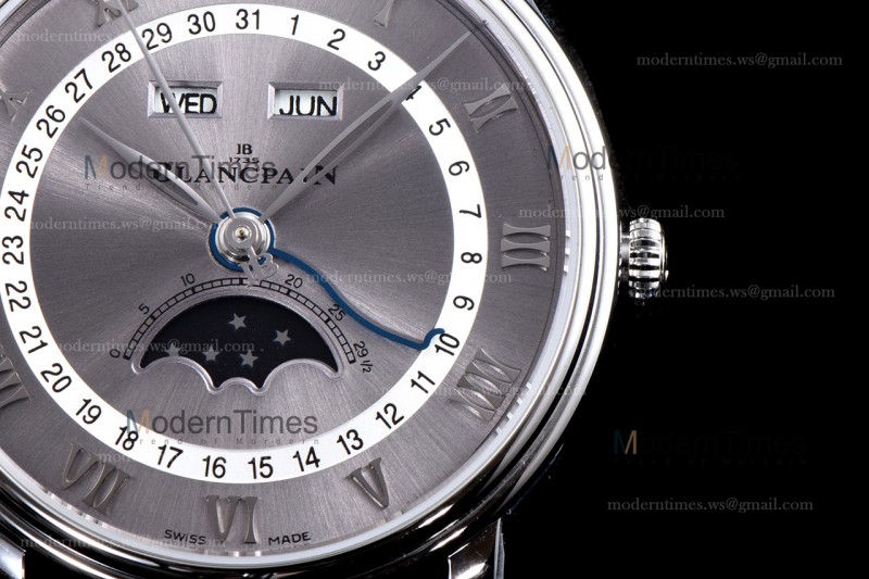 Blancpain Villeret SS/LE Gra/Blk Sapphire OMF Automatic 6654-1113-55B