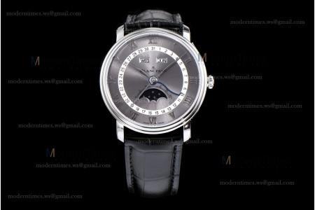 Blancpain Villeret SS/LE Gra/Blk Sapphire OMF Automatic 6654-1113-55B