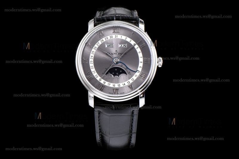 Blancpain Villeret SS/LE Gra/Blk Sapphire OMF Automatic 6654-1113-55B
