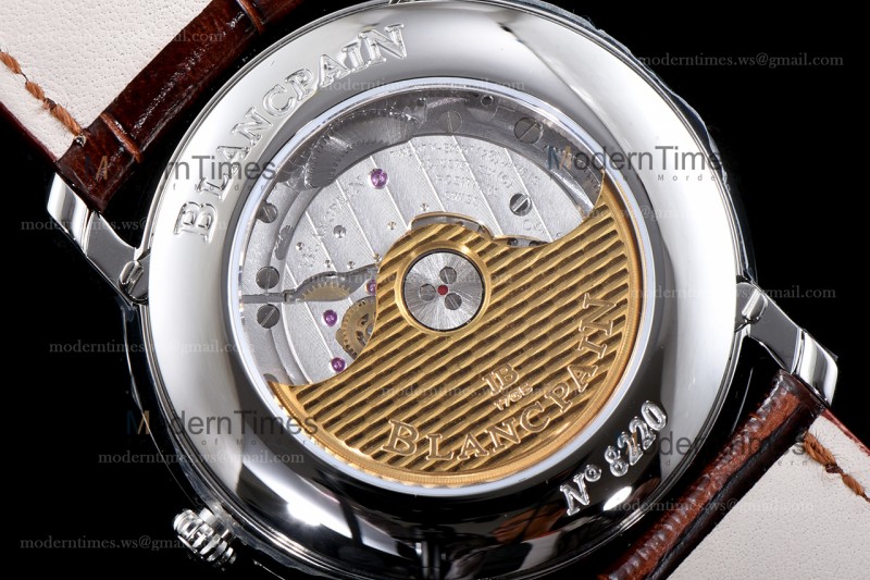 Blancpain Villeret SS/LE Wht/Bro Sapphire OMF Automatic 6654-1127-55B