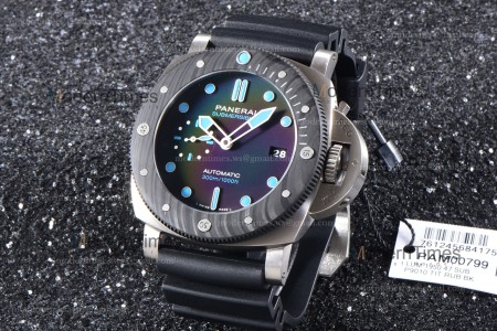 Panerai Submersible Series CF TI/RU Blk/Blk VSF P.9010 Automatic PAM00799
