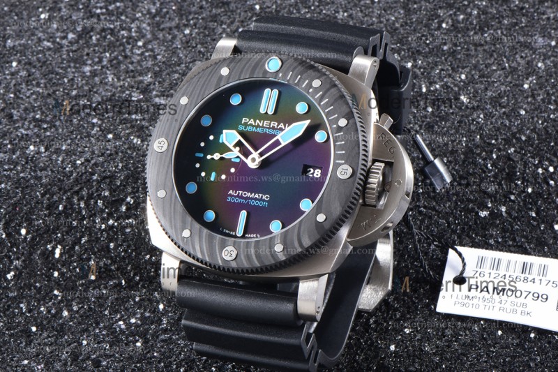 Panerai Submersible Series CF TI/RU Blk/Blk VSF P.9010 Automatic PAM00799