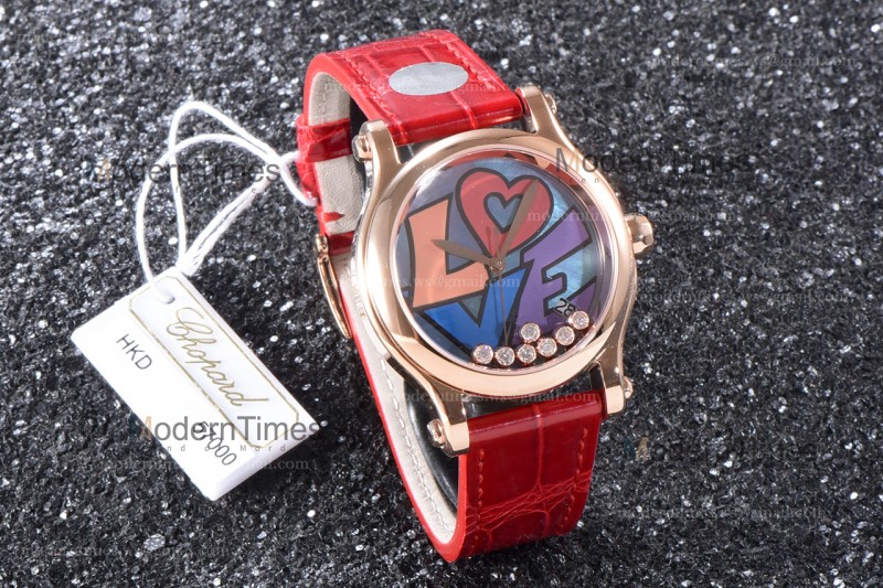 Chopard Happy Diams Sapphire RG/LE TT Gra/Red YFF ASIA2892-2 Automatic 278559-3020