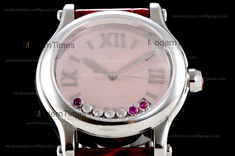 Chopard Happy Diamonds Sapphire SS/LE Pin/Red YFF ASIA2892-2 Automatic Happy Sport