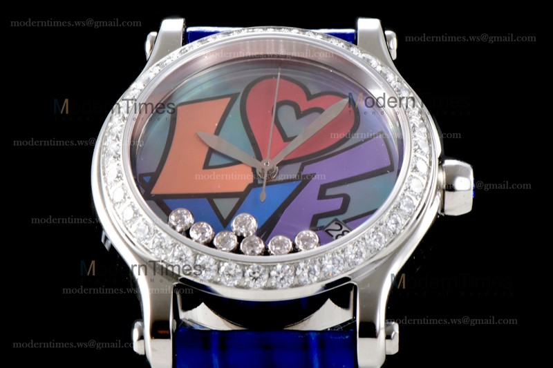 Chopard Happy Diams Sapphire SS/LE TT Gra/Blu YFF ASIA2892-2 Automatic 278559-3021