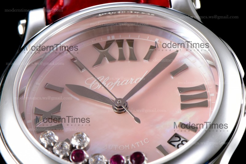 Chopard Happy Diamonds Sapphire SS/LE Pin/Red YFF ASIA2892-2 Automatic Happy Sport