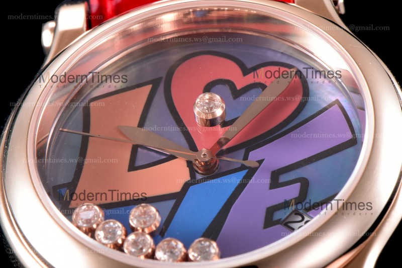 Chopard Happy Diams Sapphire RG/LE TT Gra/Red YFF ASIA2892-2 Automatic 278559-3020
