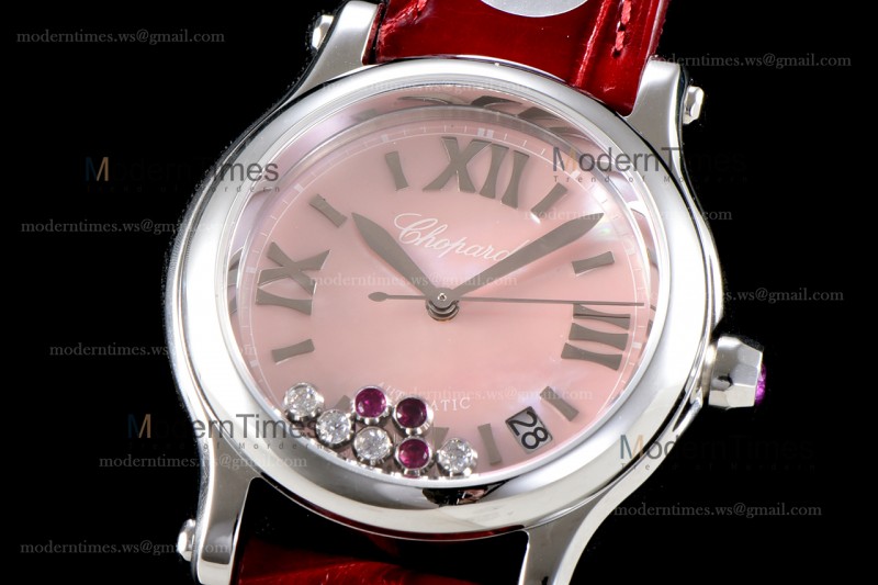Chopard Happy Diamonds Sapphire SS/LE Pin/Red YFF ASIA2892-2 Automatic Happy Sport