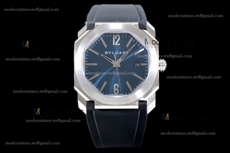 Bvlgari OCTO Series SS/RU Blu/Blk BVF Automatic 102429 BGO38C3SLD
