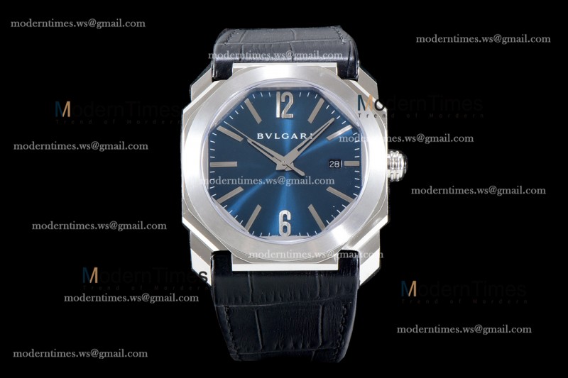 Bvlgari OCTO Series SS/LE Blu/Blk BVF Automatic 102429 BGO38C3SLD