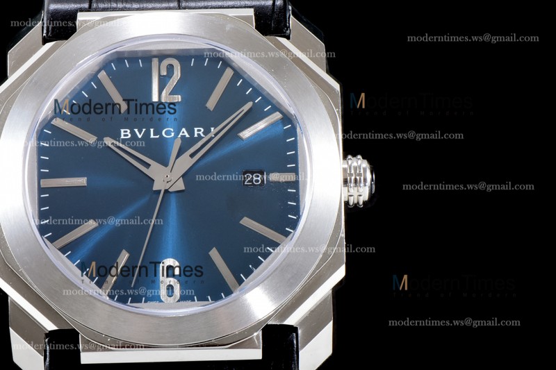 Bvlgari OCTO Series SS/LE Blu/Blk BVF Automatic 102429 BGO38C3SLD