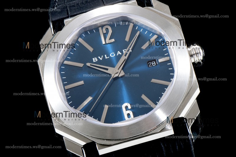 Bvlgari OCTO Series SS/LE Blu/Blk BVF Automatic 102429 BGO38C3SLD