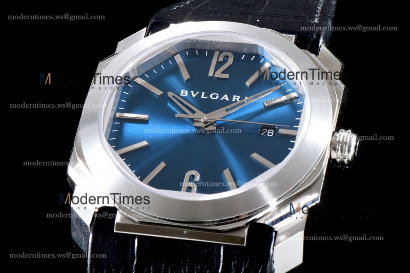 Bvlgari OCTO Series SS/LE Blu/Blk BVF Automatic 102429 BGO38C3SLD