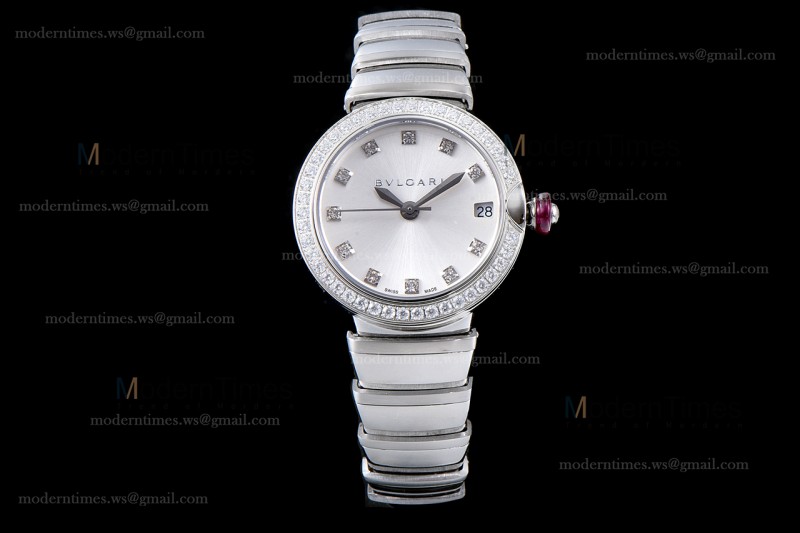 Bvlgari LVCEA Series SS/SS Wht ZLO Diams Quartz 102514 LUW23C6GDG/12