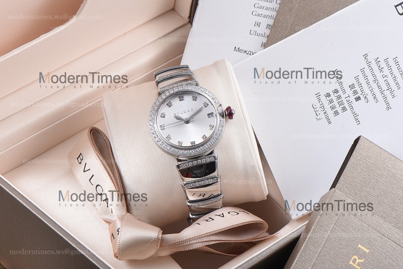Bvlgari LVCEA Series SS/SS Wht ZLO Diams Quartz 102381 LUW33C6GDGD1D/11