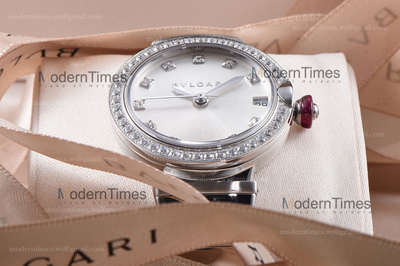 Bvlgari LVCEA Series SS/SS Wht ZLO Diams Quartz 102514 LUW23C6GDG/12