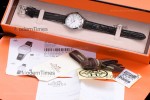 Hermes Slim D Series SS/LE BVF Wht/Blk Quartz 