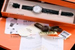 Hermes Slim D Series SS/LE BVF Wht/Blk Diams Quartz 