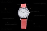 Hermes Slim D Series SS/LE BVF Wht/Red Diams Quartz 