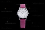 Hermes Slim D Series SS/LE BVF Wht/Red Diams Quartz 