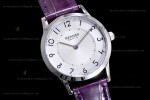 Hermes Slim D Series SS/LE BVF Wht/Per Quartz 